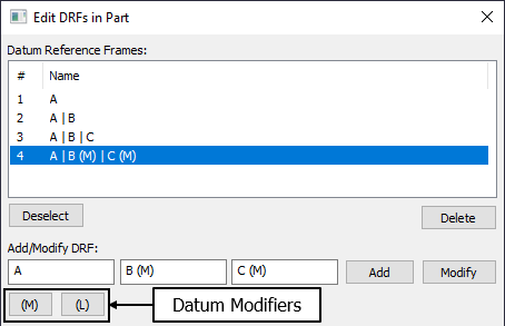 GD&T Edit DRFs dialog Modifiers