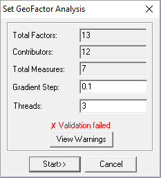 Set GeoFactor Analyst