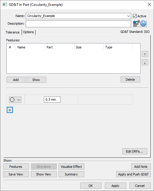 GD&T Circularity Dialog Empty