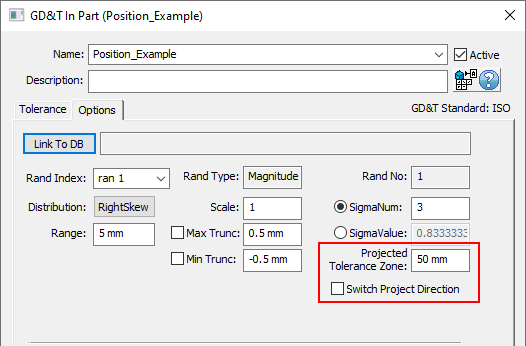 GD&T Position Projected Zone Dialog