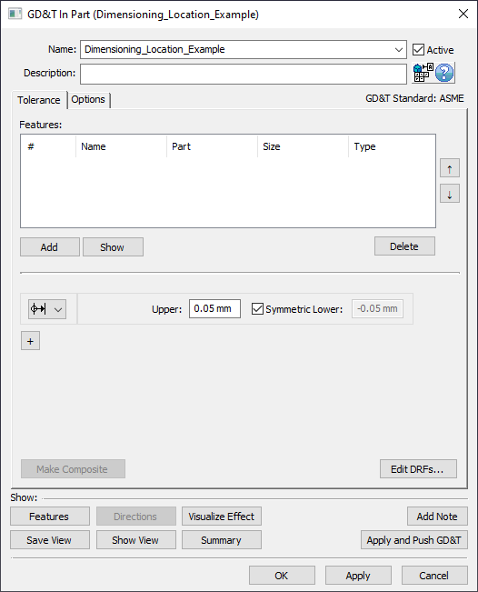 GD&T DimLoc Dialog Empty