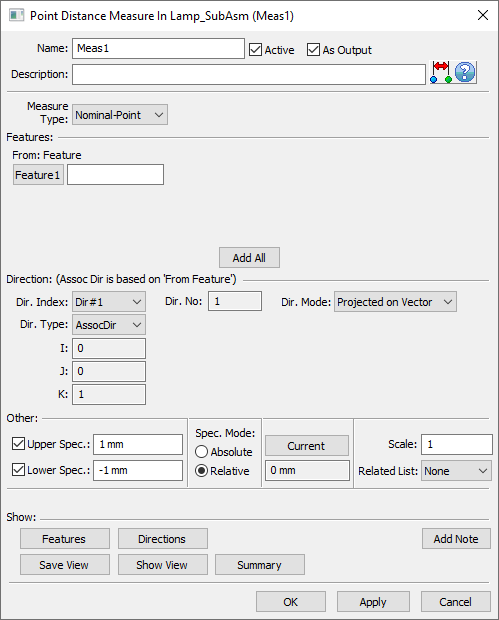 L6 V5 Point Distance Measure Dialog Empty