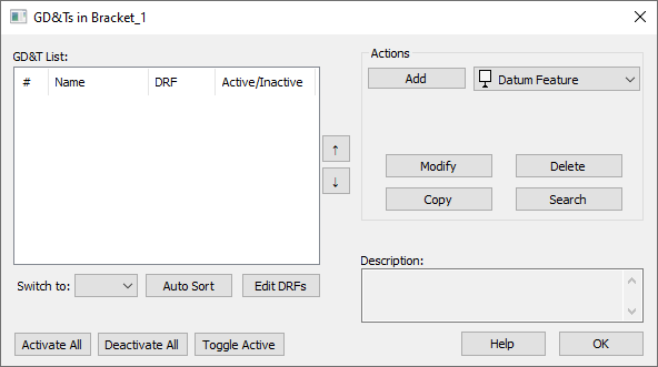 L5 MC GD&T Bracket Dialog Empty