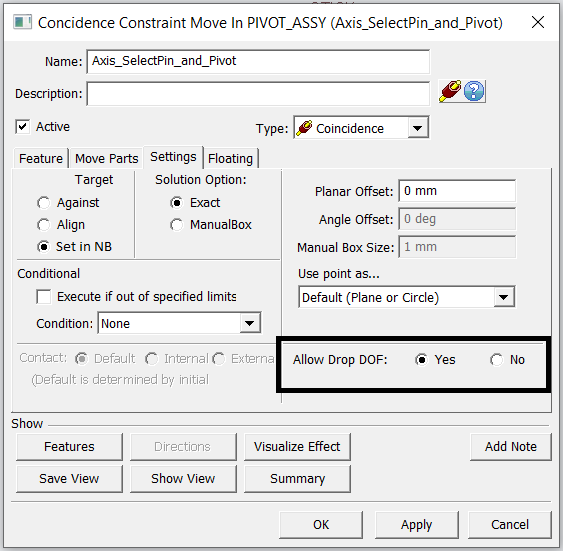 drop dof setting MVM tutorial MC