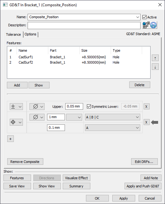 Composite Position Dialog