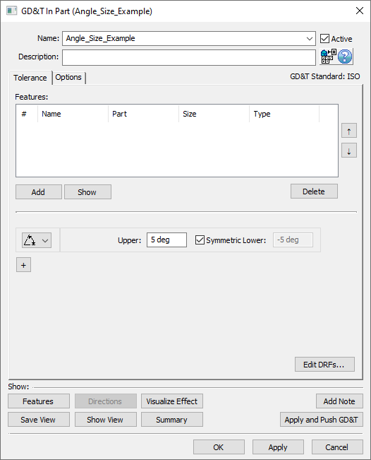 GD&T Angle Size Dialog Empty