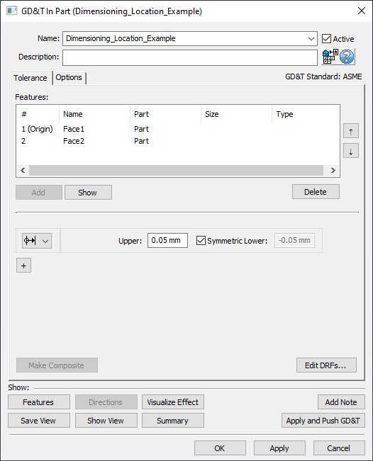 GD&T DimLoc Dialog Features