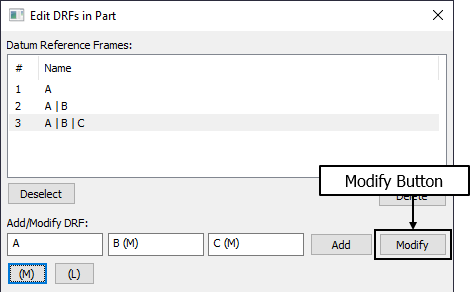 GD&T Edit DRFs dialog Modify