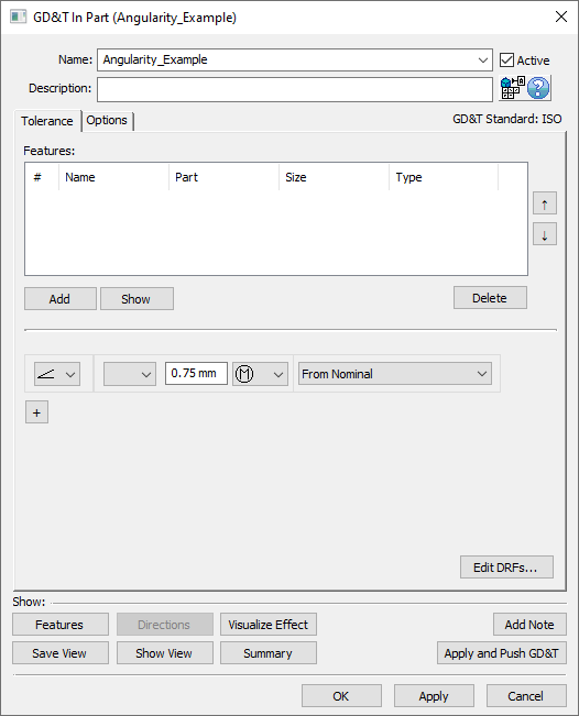 GD&T Angularity Dialog Empty