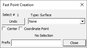 L3 MC Fast Point Creation dialog