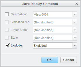 Creo Save Display Elements Dialog