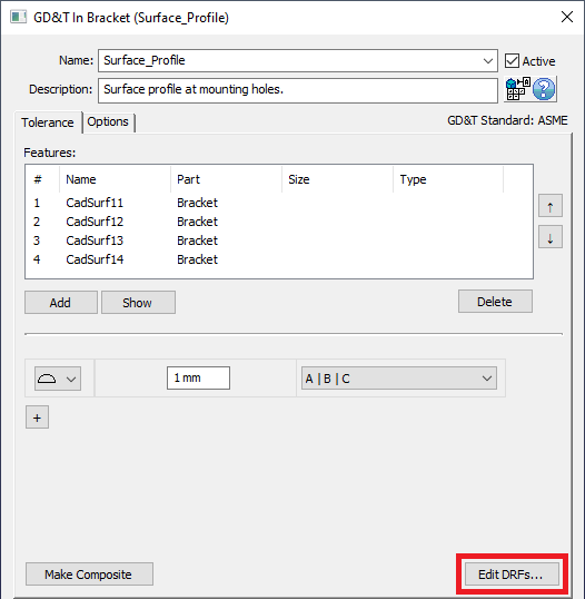 L5 MC GD&T Edit DRFs Button