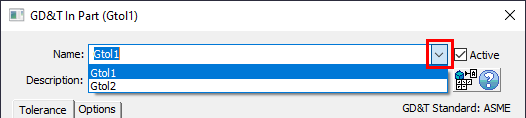 GD&T Dialog Name Drop-down