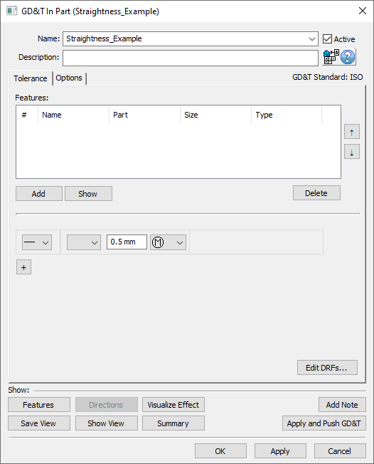 GD&T Straightness Dialog Empty