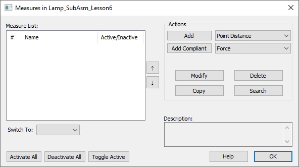 L6 SW Measuremnets Dialog Empty