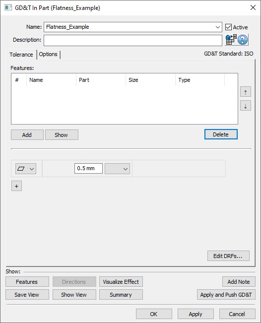 GD&T Flatness Dialog Empty