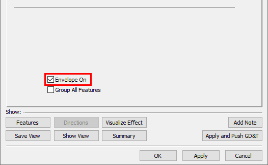 GD&T Size Envelope On Checkbox