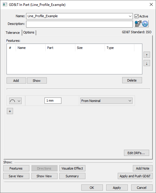 GD&T Line Profile Dialog Empty