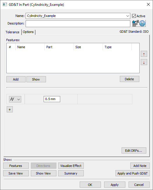 GD&T Cylindricity Dialog Empty